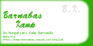 barnabas kamp business card